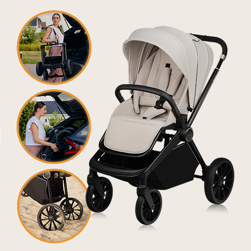 Lionelo Mika Plus 3w1 Beige Sand — Wózek wielofunkcyjny